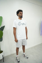 Load image into Gallery viewer, "THE PLANE JANE STAPLE SUMMER by 26" SHORT SET (WHITE W/GREY)