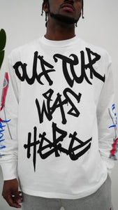 "OUFTUR WAS HERE" LONGSLEEVE TEE W/ SHORTS ( WHITE TEEW/ GREY SHORTS)