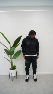 "THE PLANE JANE STAPLE SPRING 25" HOODIE SET (BLACK W/ BLACK & WHITE)