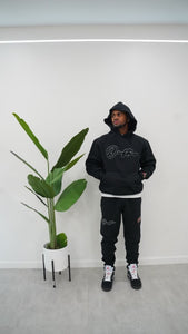 "THE PLANE JANE STAPLE SPRING 25" HOODIE SET (BLACK W/ BLACK & WHITE)