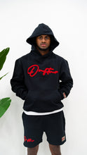 Load image into Gallery viewer, &quot;THE PLANE JANE STAPLE SPRING FW 25&quot; HOODIE SHORT SET (BLACK W/ RED)