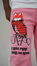 Load image into Gallery viewer, &quot;SOUL SNATCHER&quot; BAGGY GRAPHIC SWEATS (PINK W/ MULTI)