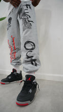 Load image into Gallery viewer, &quot;FCUK OUF&quot; BAGGY GRAPHIC SWEATS (GREY W/ MULTI)