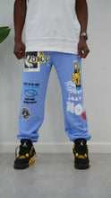 Load image into Gallery viewer, &quot;JUST SAY NO&quot; GRAPHIC SWEATPANTS (SKY W/ MULTI)