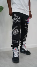 Load image into Gallery viewer, &quot;LUV ONES&quot; GRAPHIC SWEATPANTS (BLACK W/ MULTI)