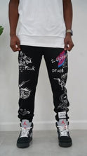 Load image into Gallery viewer, &quot;LUV ONES&quot; GRAPHIC SWEATPANTS (BLACK W/ MULTI)