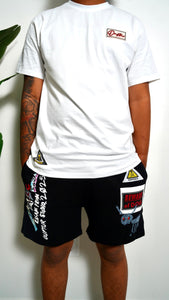 "OUFTUR WAS HERE" LONGSLEEVE TEE W/ SHORTS ( WHITE TEEW/ GREY SHORTS) (Copy)