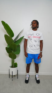 "SOUL SNATCHER"  TEE W/ SHORTS (WHITE TEE W/ ROYAL SHORTS)