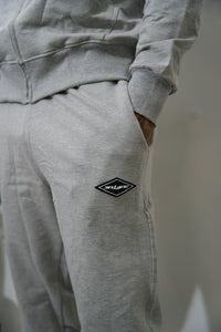"DIAMOND CLASSIC"  JOGGER SET (ALL GREY W/ BLACK PATCH)