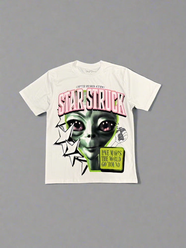 “STAR STRUCK” CLASSIC STYLE T-SHIRT (WHITE W/ MULTI)