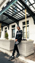 Load image into Gallery viewer, "THE MOTIVATION KNIT" FULLZIP JACKET W/ JOGGERPANTS (BLACK W/ WHITE)