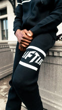 Load image into Gallery viewer, "THE MOTIVATION KNIT" FULLZIP JACKET W/ JOGGERPANTS (BLACK W/ WHITE)