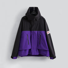 Load image into Gallery viewer, "SHELL COMPANY TECH" ADVANCE TECH JACKET WITH HOODIE (BLACK W/ PURPLE)