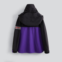 Load image into Gallery viewer, "SHELL COMPANY TECH" ADVANCE TECH JACKET WITH HOODIE (BLACK W/ PURPLE)