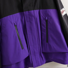 Load image into Gallery viewer, "SHELL COMPANY TECH" ADVANCE TECH JACKET WITH HOODIE (BLACK W/ PURPLE)