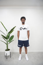 Load image into Gallery viewer, "THE PLANE JANE STAPLE SUMMER 26" SHORT SET (WHITE W/ NAVY BLUE)