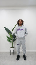 Load image into Gallery viewer, "THE PLANE JANE STAPLE SET FW 25/26" HOODIE (GREY W/ PURPLE &amp; BLACK)