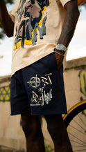 Load image into Gallery viewer, “ART OF RAW” SHORTSET T-SHIRT W/ SHORTS (CREAM TEE W NAVY SHORTS)