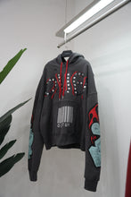 Load image into Gallery viewer, "BIG STUD" HOODIE DISTRESSED (CHARCOAL WITH RED &amp; BLACK)
