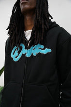 Load image into Gallery viewer, "THE PLANE JANE STAPLE SET FW 25/26" FULLZIP HOODIE (BLACK W/ GAMMA BLUE &amp; GREY)