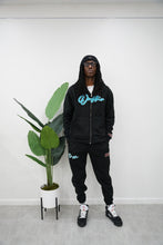 Load image into Gallery viewer, "THE PLANE JANE STAPLE SET FW 25/26" FULLZIP HOODIE (BLACK W/ GAMMA BLUE &amp; GREY)