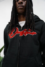 Load image into Gallery viewer, "THE PLANE JANE STAPLE SET FW 25/26" FULLZIP HOODIE (BLACK W/ RED &amp; WHITE)