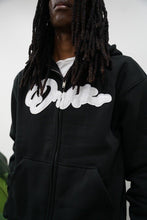 Load image into Gallery viewer, "THE PLANE JANE STAPLE SET FW 25/26" FULLZIP HOODIE (BLACK W/ WHITE &amp; WHITE)