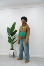 Load image into Gallery viewer, "KEEP OUF" HOODIE DISTRESSED (BROWN &amp; GREEN SPRAY) MADE CUSTOM