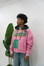 Load image into Gallery viewer, "NSF(NOT FOR SALE)" FULLZIP HOODIE DISTRESSED (PINK &amp; GREEN SPRAY) MADE CUSTOM