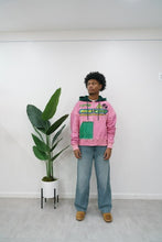Load image into Gallery viewer, "NSF(NOT FOR SALE)" FULLZIP HOODIE DISTRESSED (PINK &amp; GREEN SPRAY) MADE CUSTOM