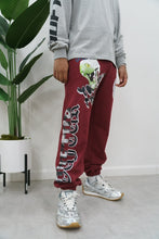 Load image into Gallery viewer, "SNAKEHEADS" SWEATPANTS (BURGUNDY W/ MULTI)