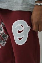 Load image into Gallery viewer, "SNAKEHEADS" SWEATPANTS (BURGUNDY W/ MULTI)