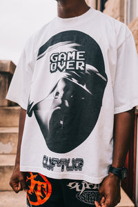 "GAME OVER" SLIGHTLY OVERSIZED TEE (BLACK W/ WHITE)