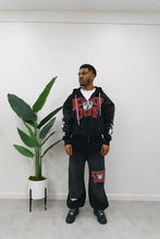 Load image into Gallery viewer, "BIG KEEP OUF" HOODIE DISTRESSED (BLACK W/ RED SCREEN) CUSTOM SPRAY