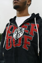 Load image into Gallery viewer, "BIG KEEP OUF" HOODIE DISTRESSED (BLACK W/ RED SCREEN) CUSTOM SPRAY