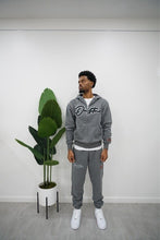 Load image into Gallery viewer, "THE PLANE JANE STAPLE SET SPRING 26" FULLZIP HOODIE (LIGHT GREY W/ GREY &amp; CHARCOAL)