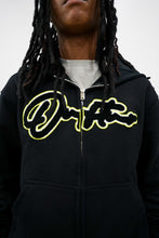Load image into Gallery viewer, "THE PLANE JANE STAPLE SET SPRING 26" FULLZIP HOODIE (BLACK W/ NEON YELLOW)