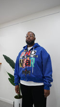 Load image into Gallery viewer, "END IS NEAR" FULLZIP HOODIE DISTRESSED (BLUE SPRAY) MADE CUSTOM