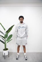 Load image into Gallery viewer, "THE PLANE JANE STAPLE SUMMER 26" HOODIE SHORT SET (GRAY W/ GREY &amp; NAVY)