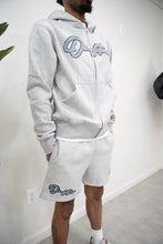 Load image into Gallery viewer, "THE PLANE JANE STAPLE SUMMER 26" HOODIE SHORT SET (GRAY W/ GREY &amp; NAVY)