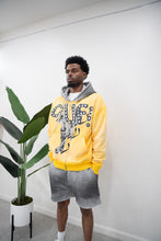 Load image into Gallery viewer, "ART ON TUR" HOODIE SHORT SET (YELLOW HOODIE W/ GREY SPRAY SHORTS)