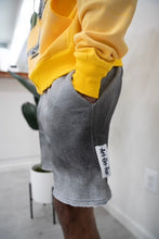 Load image into Gallery viewer, "ART ON TUR" HOODIE SHORT SET (YELLOW HOODIE W/ GREY SPRAY SHORTS)