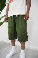 Load image into Gallery viewer, "ART ON TUR" FRENCH TERRY SHORTS (FORREST GREEN)
