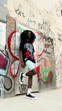 Load image into Gallery viewer, “PAIN KILLER” SHORTSET T-SHIRT W/ SHORTS (BLACK TEE W SKYBLUE SHORTS)
