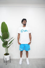 Load image into Gallery viewer, "THE PLANE JANE STAPLE SUMMER by 26" SHORT SET (WHITE W/ROYAL)