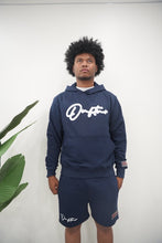 Load image into Gallery viewer, "THE PLANE JANE STAPLE SUMMER 26" HOODIE SHORT SET (DARK BLUE W/ WHITE)