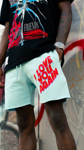 “PAIN KILLER” SHORTSET T-SHIRT W/ SHORTS (BLACK TEE W SKYBLUE SHORTS)