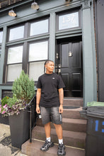 Load image into Gallery viewer, "LUXURY LOGO" FRENCH TERRY SHORTS (BLACK 6")