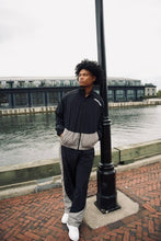 Load image into Gallery viewer, "THE MOB" FULLZIP JACKET W/ LOOSE FIT PANTS (BLACK/GREY W/ WHITE)