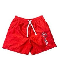 Load image into Gallery viewer, &quot;HOOCHIE SIGS&quot; NYLON SHORTS (RED)